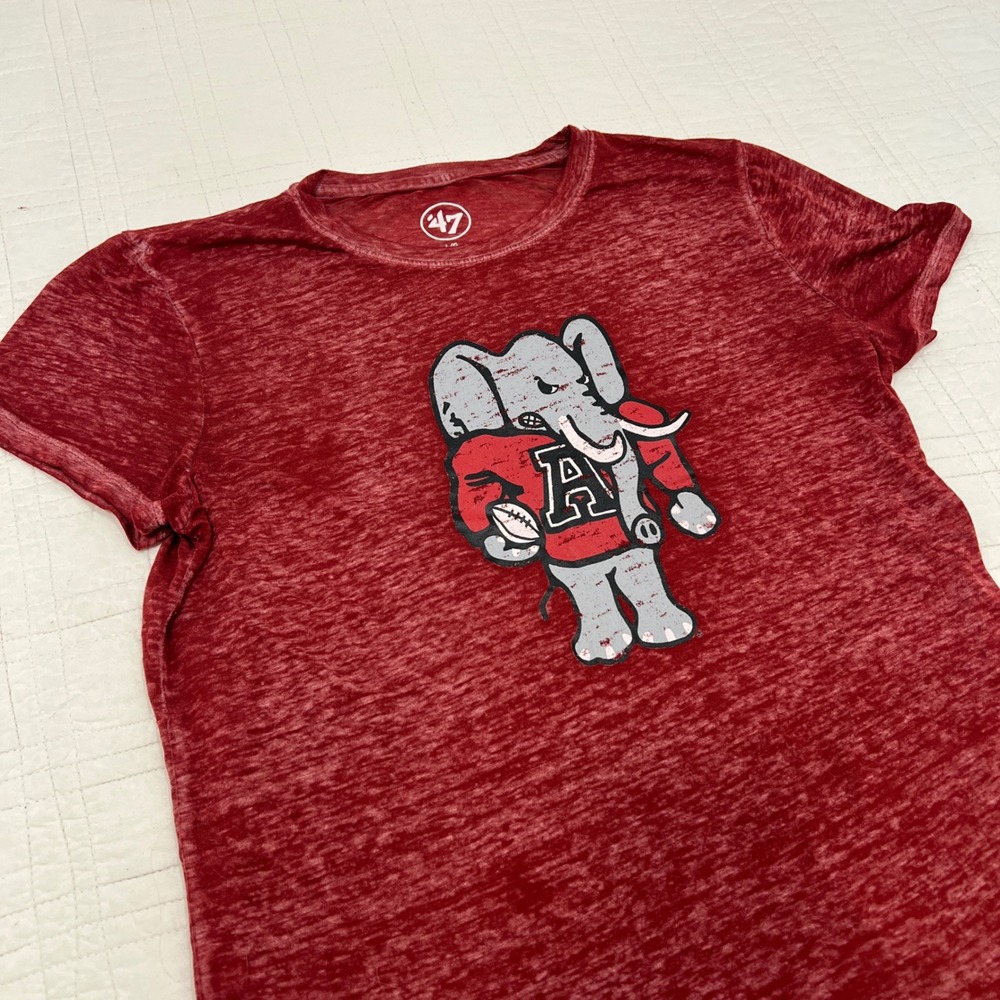 '47 Brand Alabama Crimson Tide Big Al Elephant Graphic Burnout T-Shirt Red Large